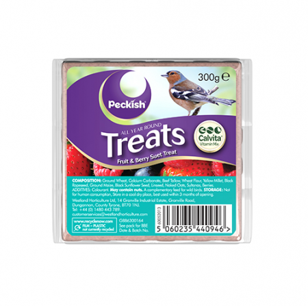 Peckish Fruit & Berry 300g Suet Cake