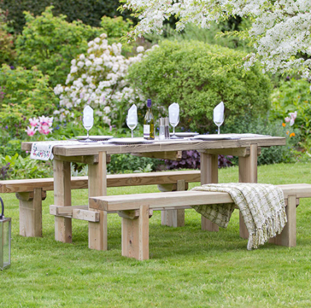 Rebecca Table & 2 Bench Set