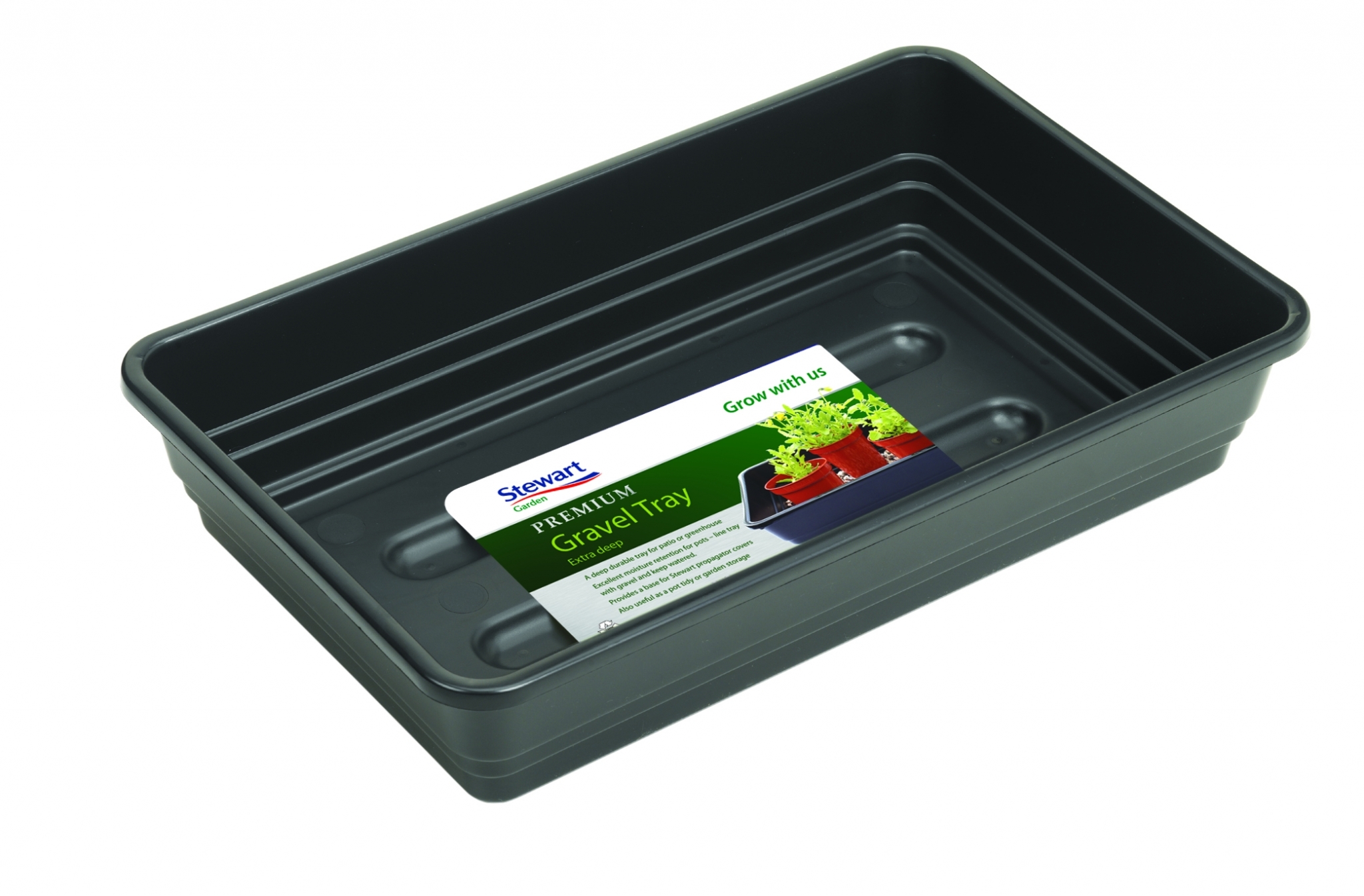 52cm Premium Extra Deep Gravel Tray (without holes) Black Welland