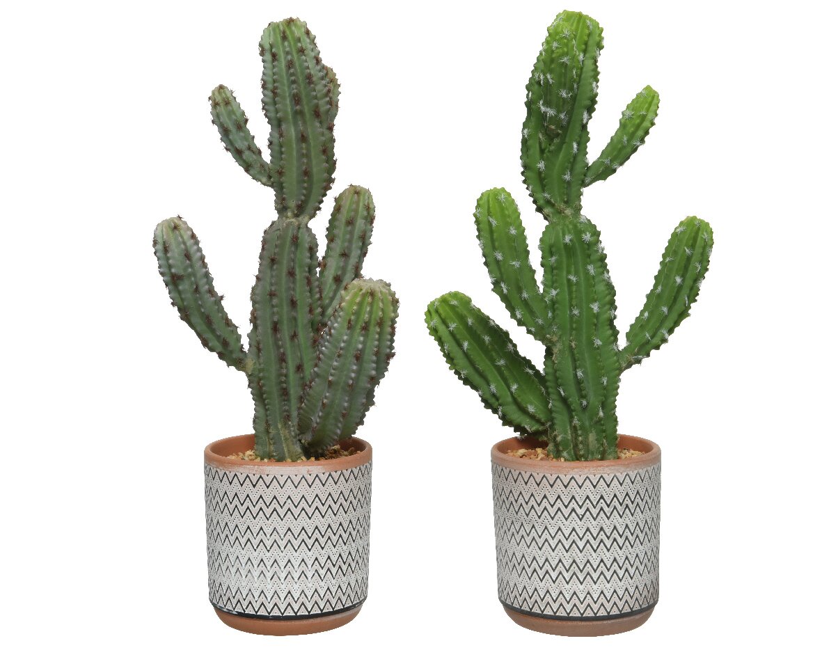 NATURAE DECOR Artificial 26 in. Mexican Cactus Plants in Terracotta Pot  CAC-MEXI-26-1PK - The Home Depot
