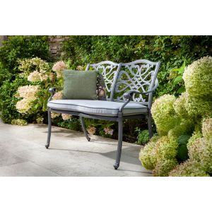 Capri Bench Set - Antique Grey - Platinum Cushions - image 1