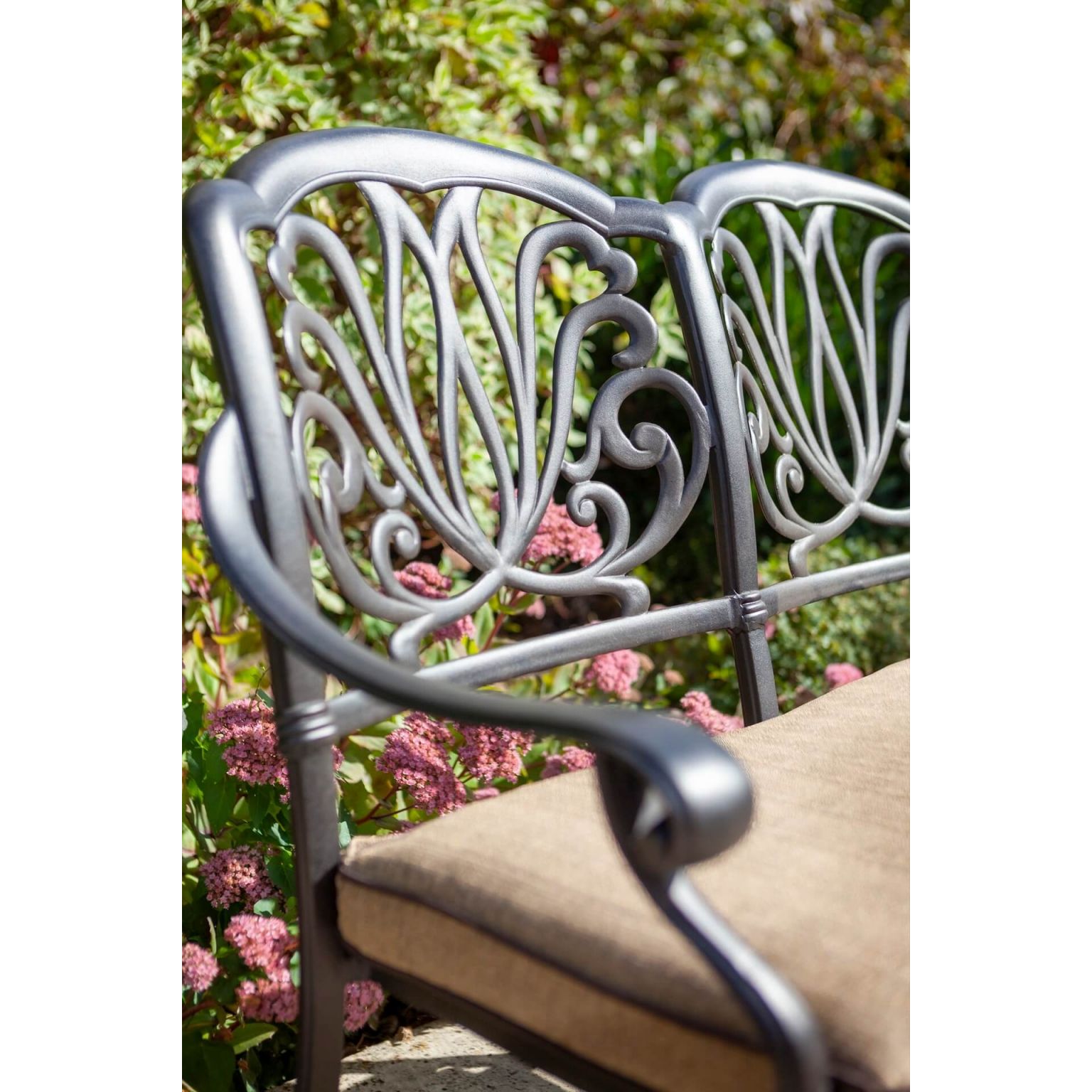 Capri Bench Set Antique Grey Platinum Cushions Welland Vale Garden Inspirations Uppingham