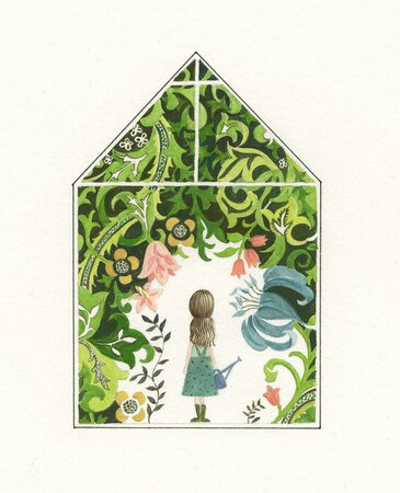 Girl In Greenhouse