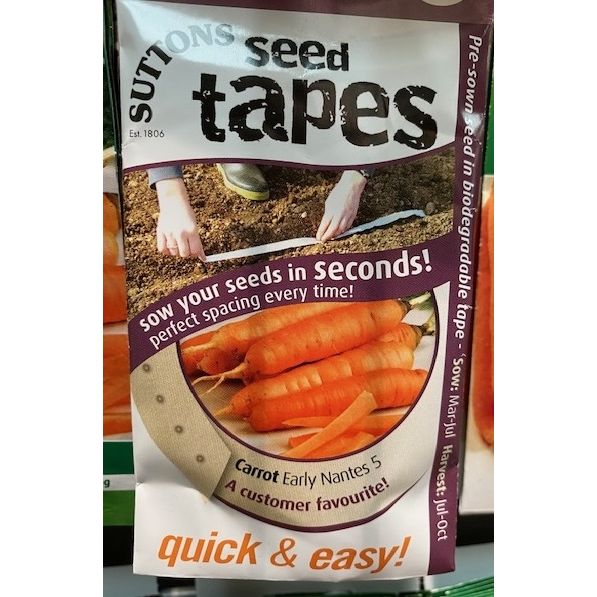 Seed Tape Carrot Early Nantes 5 Welland Vale Garden Inspirations