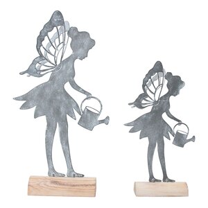 Set/2 Metal Orn 30cm - Grey Fairy