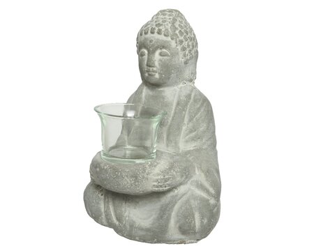 Tealightholder concrete buddha - image 1